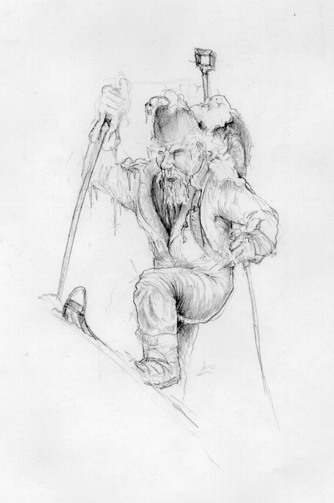 Backcountry skier drawing